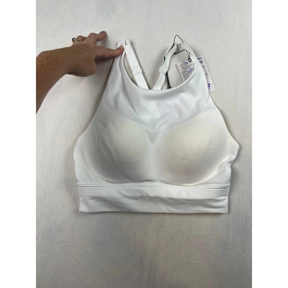 Victoria's Secret White High Neck Sports Bra Mesh Racerback Sample Sale NWT S